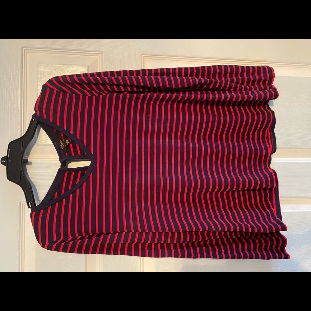 Cupio red navy striped shirt